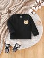 Baby Boys' Bear And Plaid Patterned Long Sleeve Top