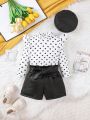 Fashionable Street Style Two-piece Outfit For Baby Girls