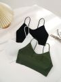 Women'S Solid Color Bra Set (3pcs)