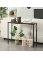 SUPERJARE Console Table with Power Outlets & USB Ports, Narrow Entryway Table, 39.3 Inches Sofa Table with Steel Frame