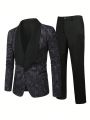 Extended Sizes Men's Patterned Suit Set