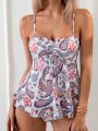 SHEIN Swim BohoFeel Women'S Cashew Flower Printed Halterneck Bikini Set