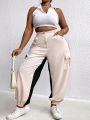 SHEIN Slayr Women'S Plus Size Color Block Cargo Pants