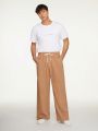 SHEIN Men Drawstring Waist Wide Leg Pants