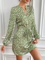 SHEIN Frenchy Women's Full Printed Notch Collar Dress