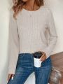 SHEIN LUNE Lace Insert Long Sleeve T-Shirt