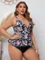 SHEIN Swim BohoFeel Women'S Plus Size Paisley Print Tank Top Bikini