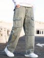 Manfinity EMRG Men'S Vintage Cargo Denim Jeans