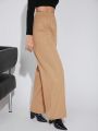 Luxe SHEIN X Luxe Womens Pleated Wide Leg Pants