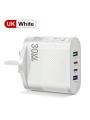 White 3.5a Mobile Phone Charger With Multiple Interfaces Including 2 Type-c Pd And 2 Usb Charging Ports. Travel Charger For Xiaomi, Huawei Devices, Adapter