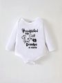 Baby Boys' Basic Leisure Romper With Fun Letter Print