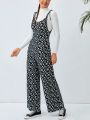 SHEIN WYWH Ditsy Floral Print Knot Shoulder Jumpsuit Without Tee