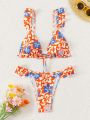 SHEIN Swim Mod Floral Print Two-Piece Swimwear