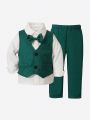 Baby Boy Bow Front Shirt & Waistcoat & Pants