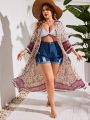 SHEIN Swim Vcay Plus Size Floral Printed Kimono Dress