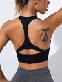 Yoga Basic Cut Out Racerback Sports Bra