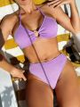 Solid Color Women'S Swimwear Set