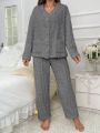 Furry Long Sleeve Long Pants Home Wear Set