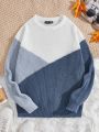 Manfinity Men Color Block Ribbed Knit Sweater