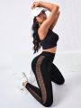 Hollow Out Tummy Control Sports Leggings