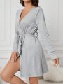 Women'S Long Sleeve Wrap Robe