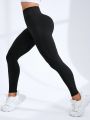 SHEIN Yoga Basic Plus Size Compression High Waist Butt Lifting Workout Leggings