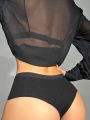 Contrast Mesh Panty