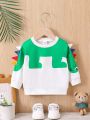 SHEIN Baby Boys' Cute 3d Dinosaur Printed Sweatshirt