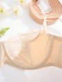 Plus Size Women'S Lace Splice Bra (With Steel Ring, 3pcs/Pack)