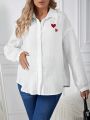 SHEIN Maternity Heart Patterned Shirt