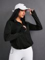 Daily&Casual Women's Comfortable Basic Sports Jacket With Raglan Sleeves