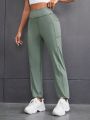 SHEIN Daily&Casual Women's Wide Waistband Jogging Pants With Phone Pocket And Elastic Cuffs