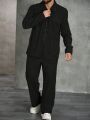 Extended Sizes Men'S Plus Size Long Sleeve Jacket & Pants Set