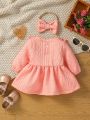 Baby Girl Solid Color Ruffle Hem Dress