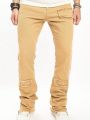 Men's Solid Color Raw Hem Denim Jeans