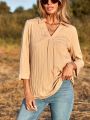 SHEIN LUNE Solid Color Casual Shirt