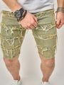 Manfinity Homme Men'S Frayed Denim Shorts
