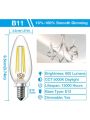 DAYBETTER E12 Led Candelabra Bulbs 60W Equivalent, Dimmable Chandelier Light Bulbs, High Brightness 600 LM Daylight White 5000K, B11 Filament Candle Light Bulbs, Clear Glass Style for Home, 10 Pack