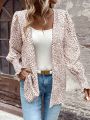 Women'S Casual Lantern Sleeve Regular Jacket With Random Pattern