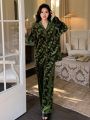 DAZY Women's Jacquard Velvet Pajama Set