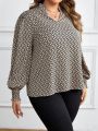 EMERY ROSE Plus Size Women's Geometric Print Shirt