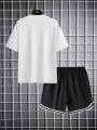 Teen Boys' Letter Print T-shirt And Shorts Set