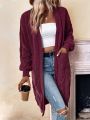 SHEIN Frenchy Dual Pocket Drop Shoulder Duster Cardigan