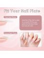 Makartt Solid Nail Gel Glue for Soft Gel Nail Tips Clear Acrylic Nail Tips Solid Gel Nail Glue for Press On Nails Fake Nails Solid Builder Gel for Nail Strengthen Nail Art DIY Home 15ML UV Light Cured