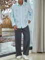 Extended Sizes Men's Plus Size Flower Print Shirt And Pants Set