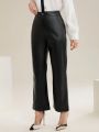 SHEIN Modely Solid Color Straight Leg Pants