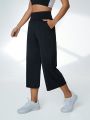 Wide Waistband Capris Sports Pants