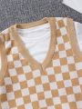 Girls (Large) Checkerboard Sweater Vest