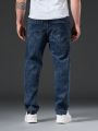 Men Plus Solid Straight Leg Jeans