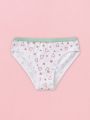 Tween Girl 5pack Leopard & Heart Print Contrast Letter Tape Brief